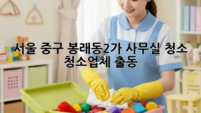 서울 중구 봉래동2가 사무실 청소? 청소업체 출동!